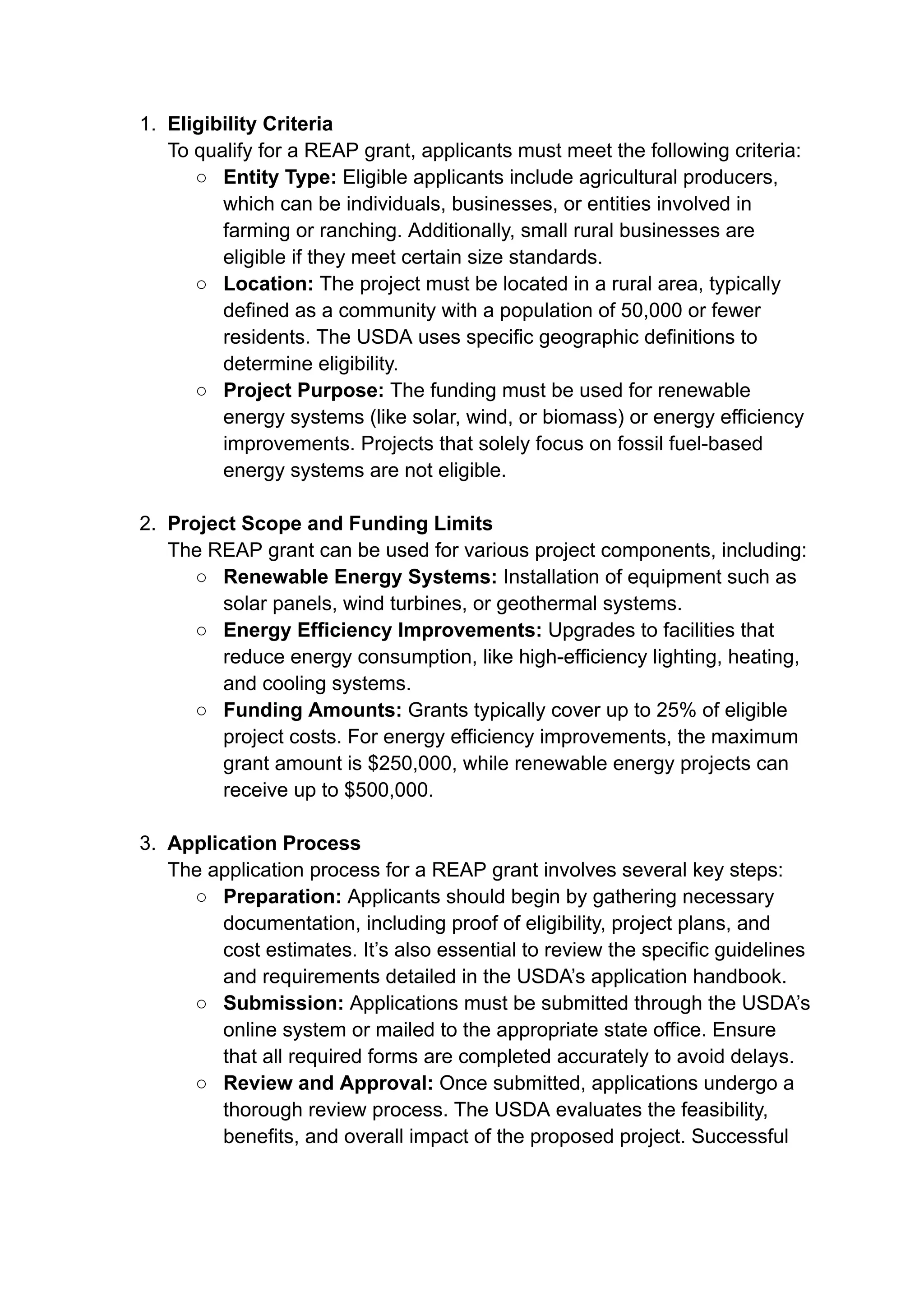 Essential REAP Grant Requirements for USDA Funding | PDF