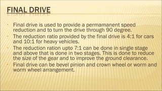 Single Reduction Final Drive Reare axle | PPT