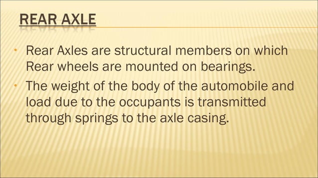 Reare axle | PPT