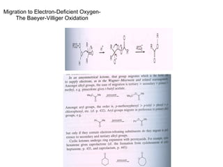 Migration to Electron-Deficient Oxygen- The Baeyer-Villiger Oxidation 