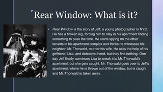 Mrs. Thorwald Rear Window Rear window (1954) | PPTX