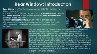 Rear Window  Suspense Thriller, Voyeurism & Alfred Hitchcock