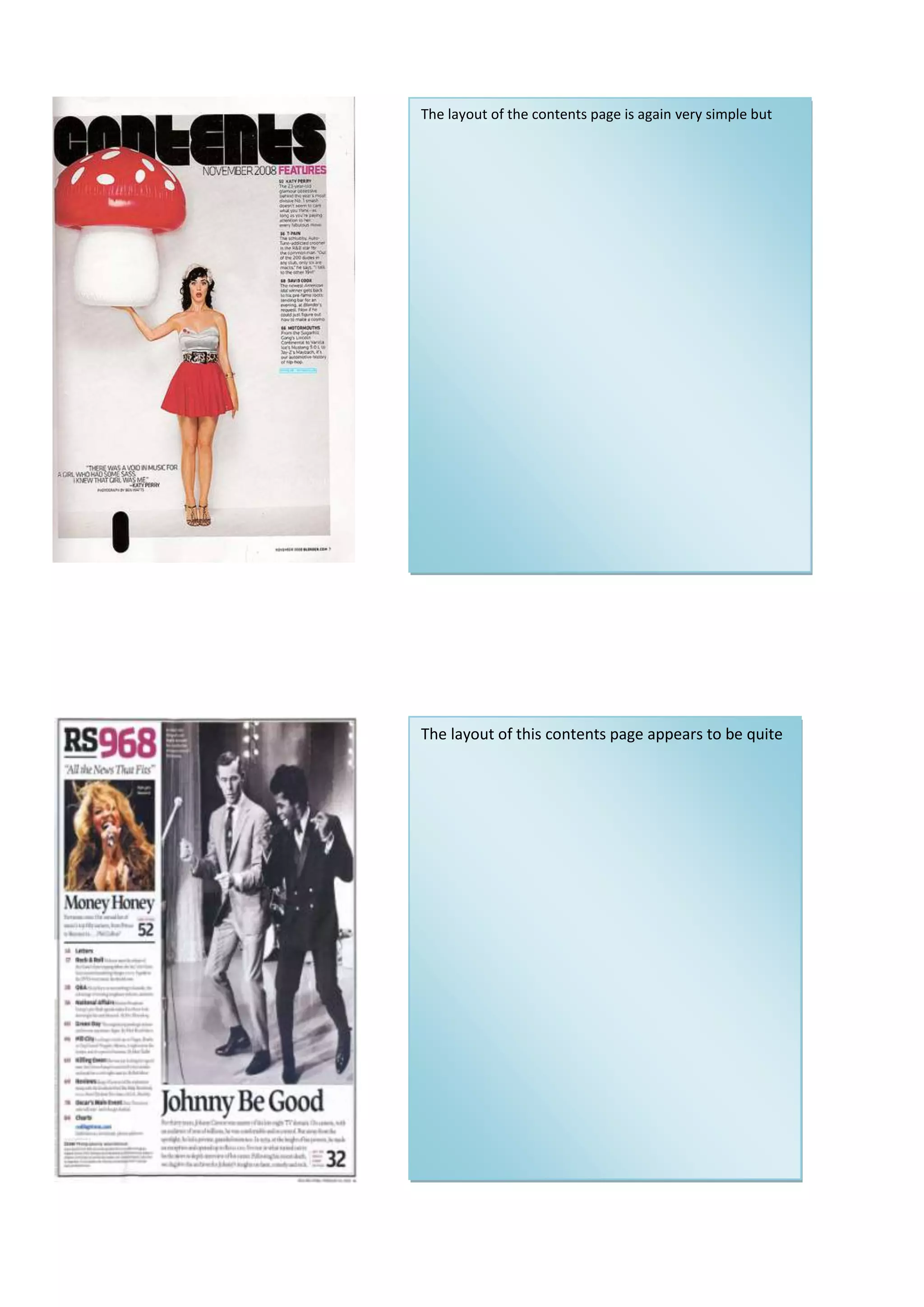 Reasearch contents pages