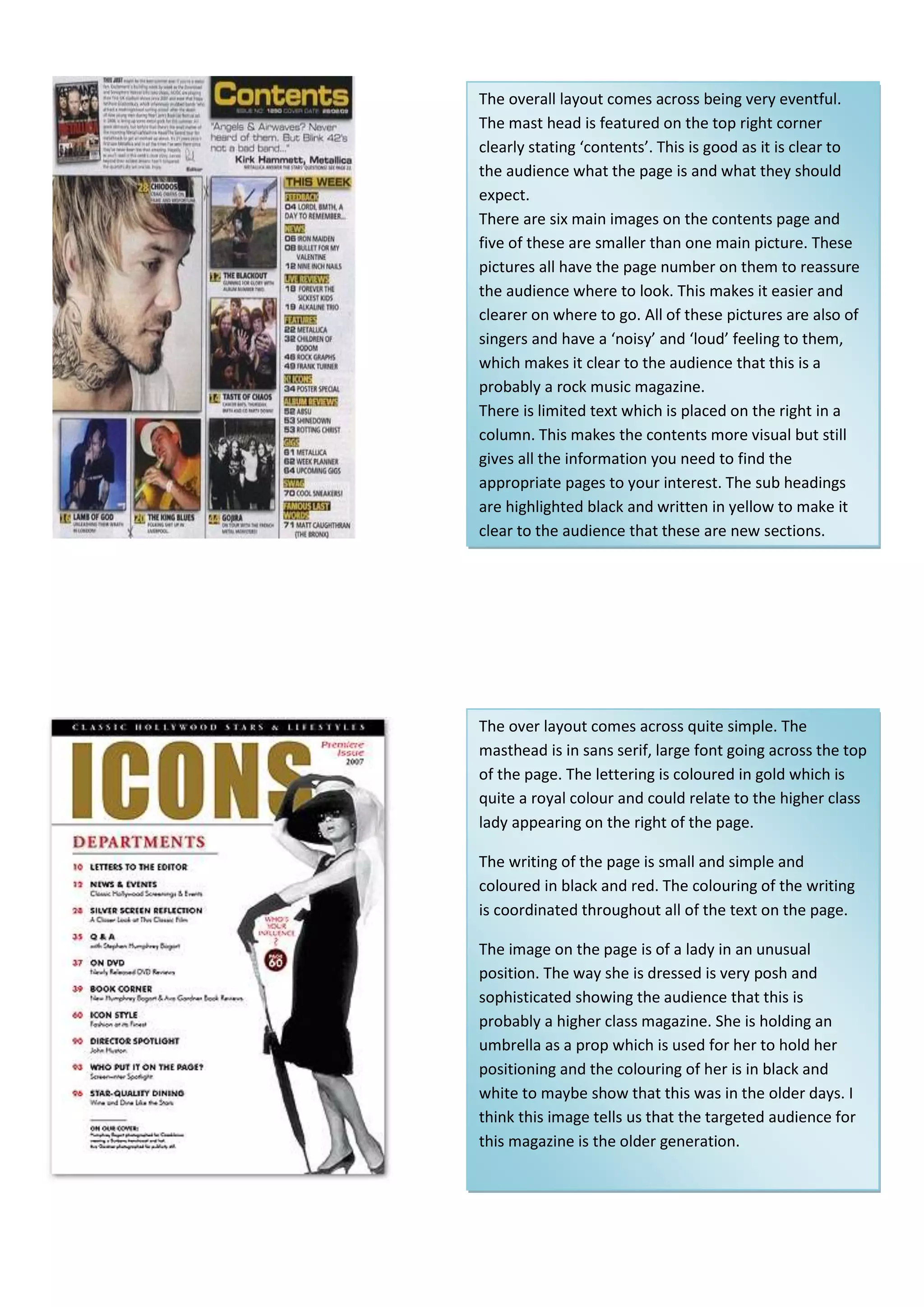 Reasearch contents pages