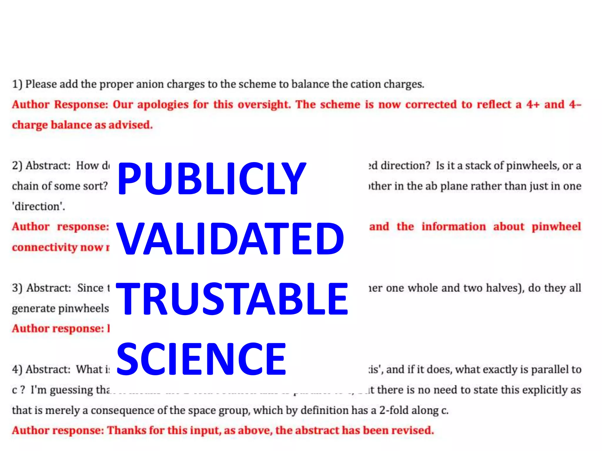 PUBLICLY
VALIDATED
TRUSTABLE
SCIENCE
 