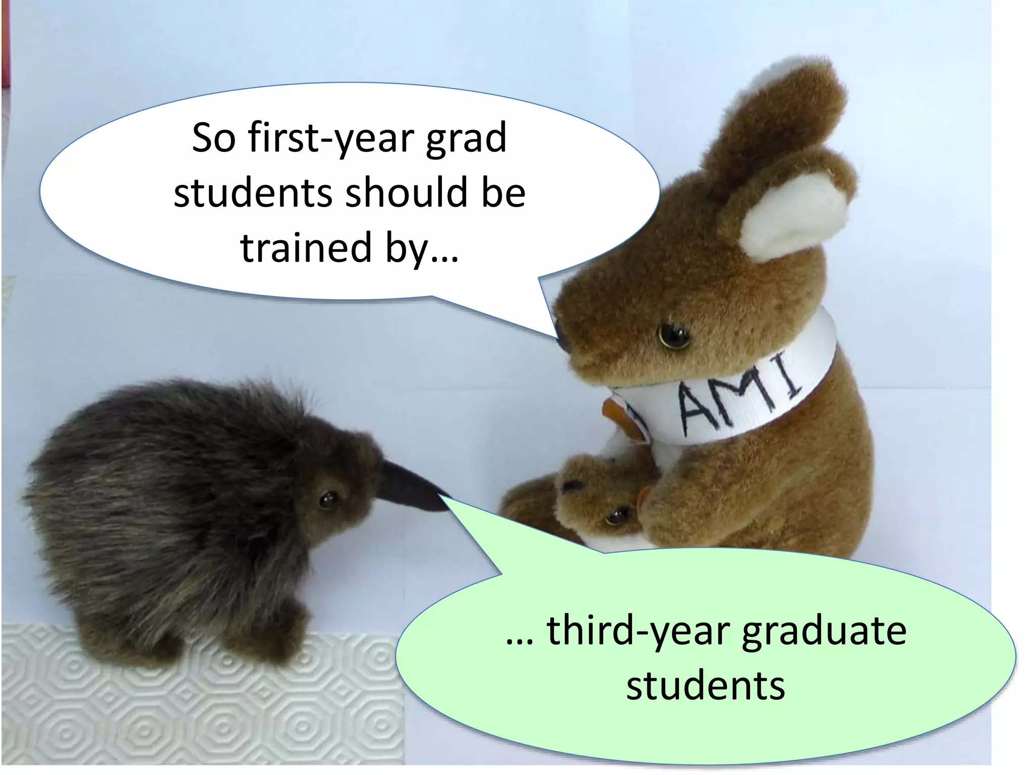 … third-year graduate
students
So first-year grad
students should be
trained by…
 