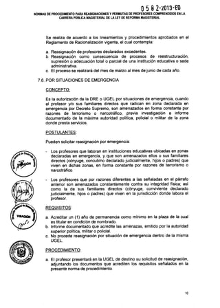 Reasignaciones 2013