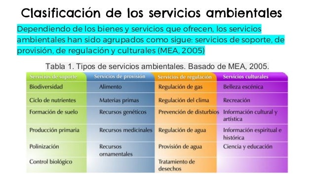 áReas naturales protegidas y servicios ambientales