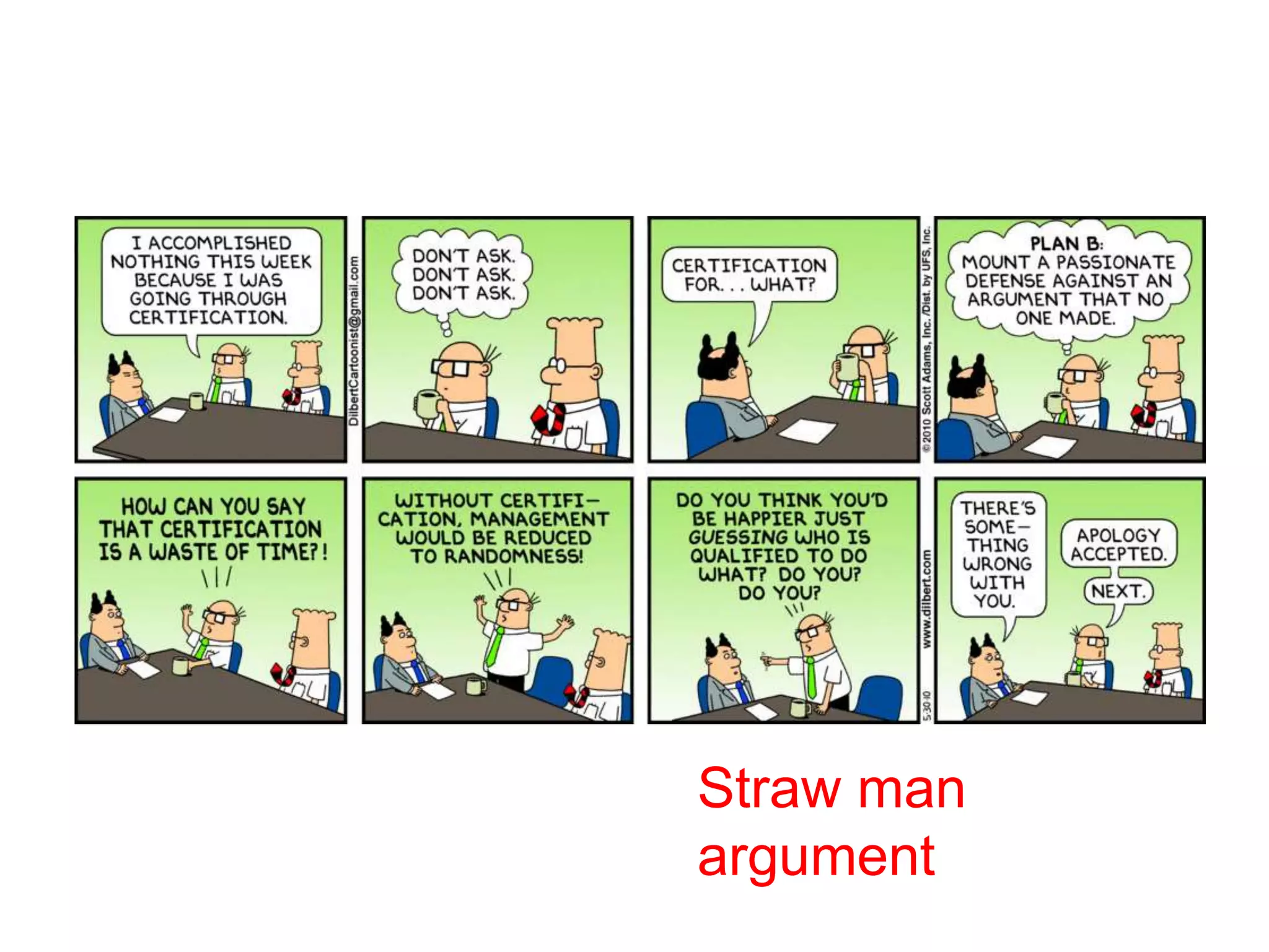 Straw man
argument
 