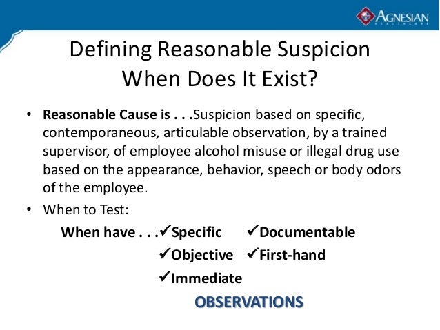 suspicion reasonable