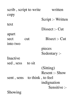 scrib , script to write           written 
copy 
                                  Script :­ Written 
text 
              ...