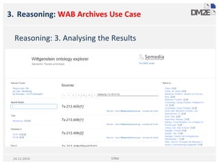 3. Reasoning: WAB Archives Use Case
Reasoning: 3. Analysing the Results
STRiX24.11.2014
 