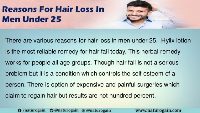 Reasons For Hair Loss In Men Under 25 Natural Treatment