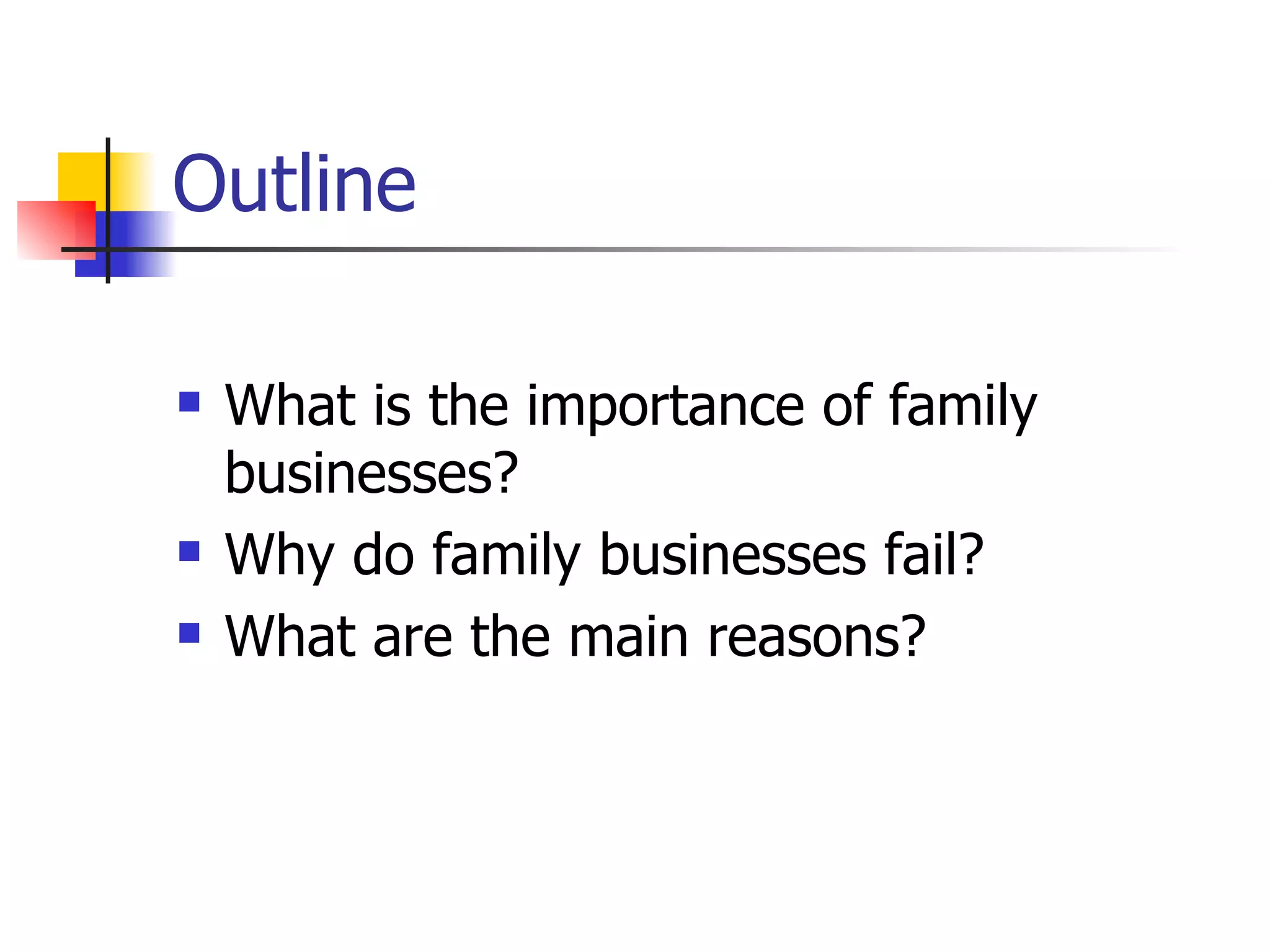 Reasons Of Family Business Failures PPT