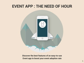 Discover the best features of an easy-to-use
Event app to boost your event adoption rate
EVENT APP : THE NEED OF HOUR
1
 