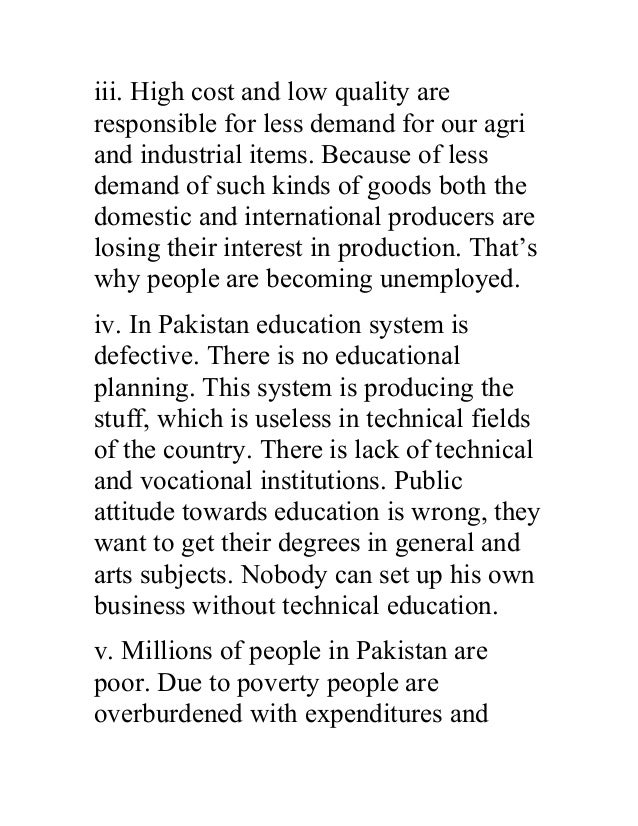 reasons for growing unemployment in pakistan