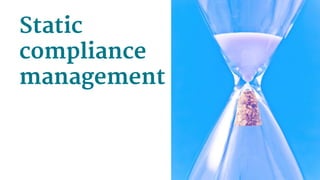 Static
compliance
management
 