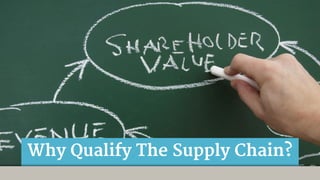 Why Qualify The Supply Chain?
 