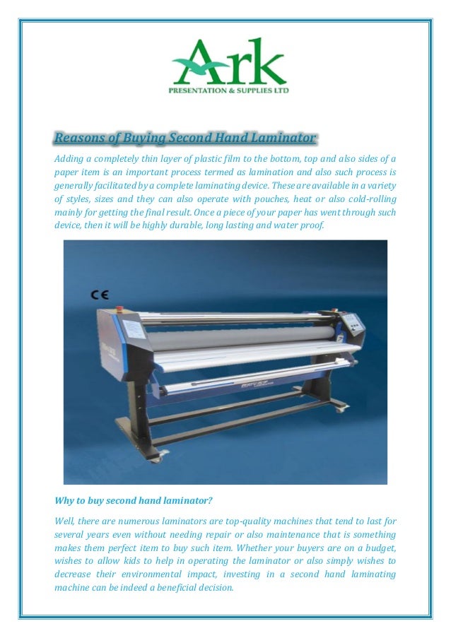 Reasons Of Buying Second Hand Laminator