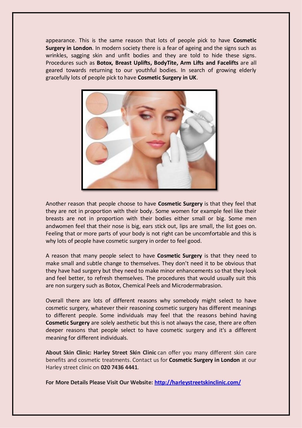 Reasons That People Have Cosmetic Surgery