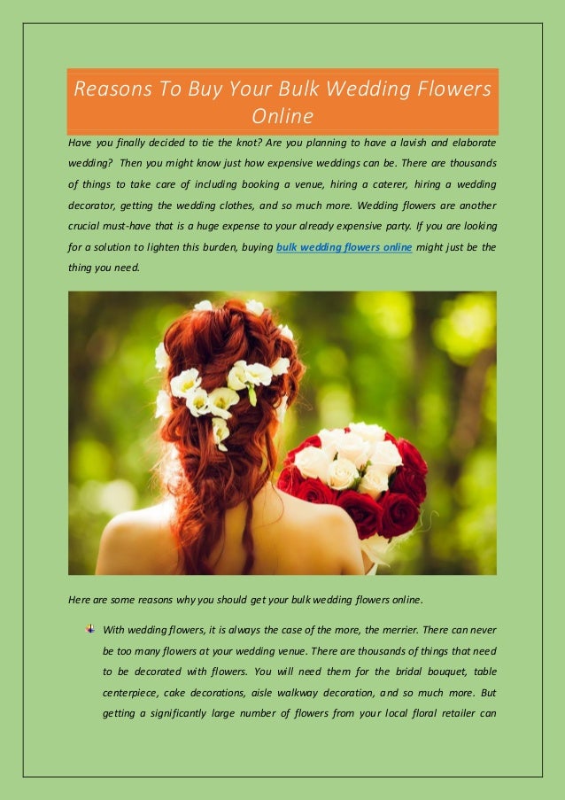 Reasons To Buy Your Bulk Wedding Flowers Online