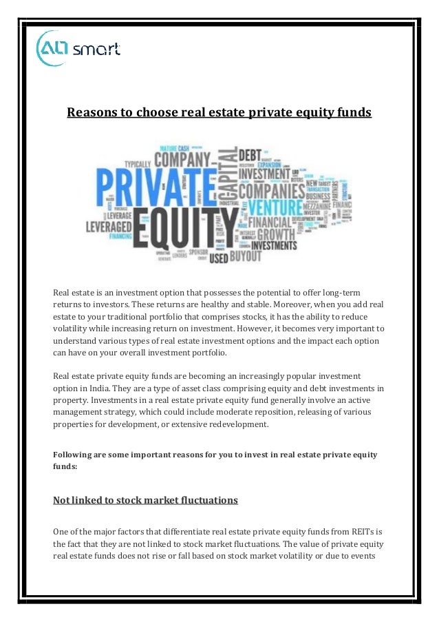 Reasons to choose real estate private equity funds