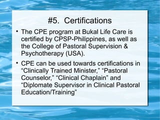 Clinical Pastoral Education | PPT