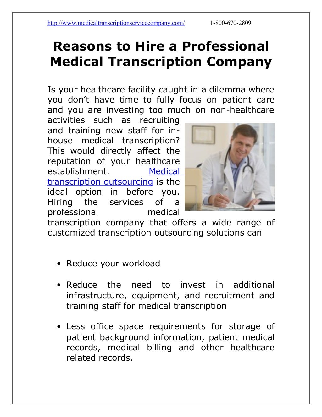 Reasons to Hire a Professional Medical Transcription Company