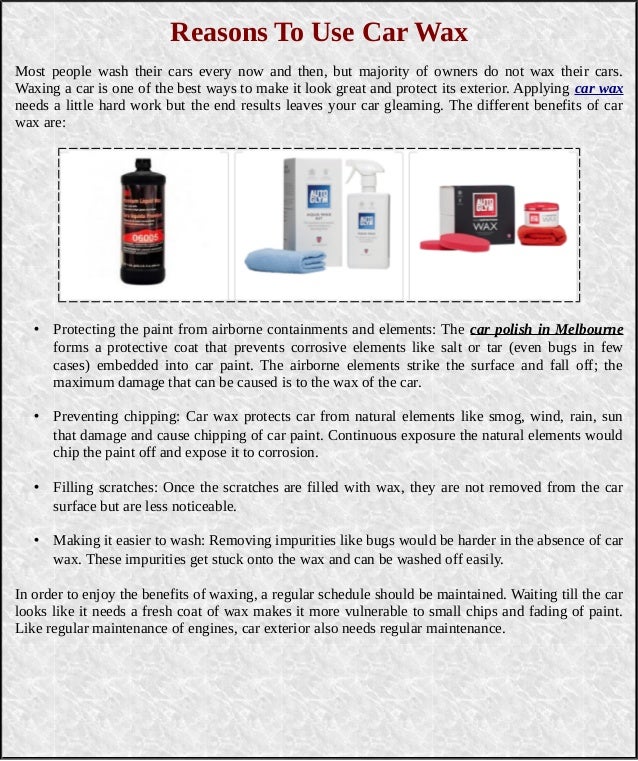Reasons To Use Car Wax