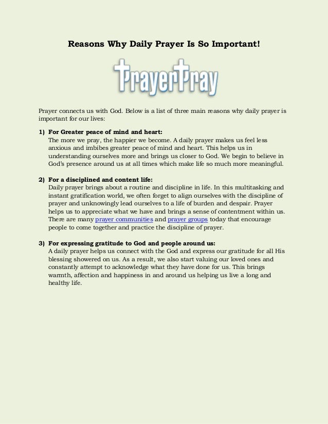 Reasons Why Daily Prayer Is So Important!