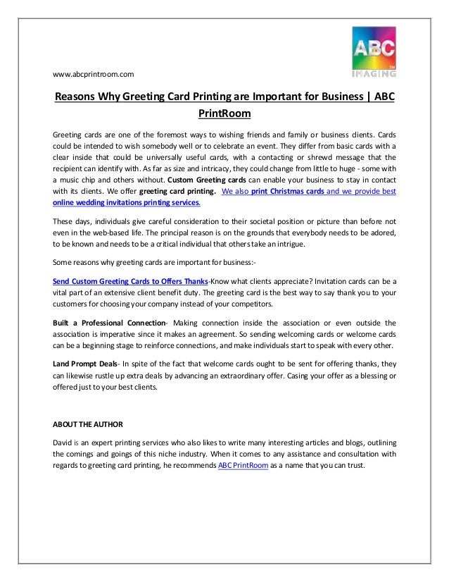 Reasons Why Greeting Card Printing Are Important For Business Abc P