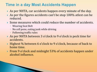 Some Reasons Why Road Accidents Happen - Driver Safety Material | PPTX