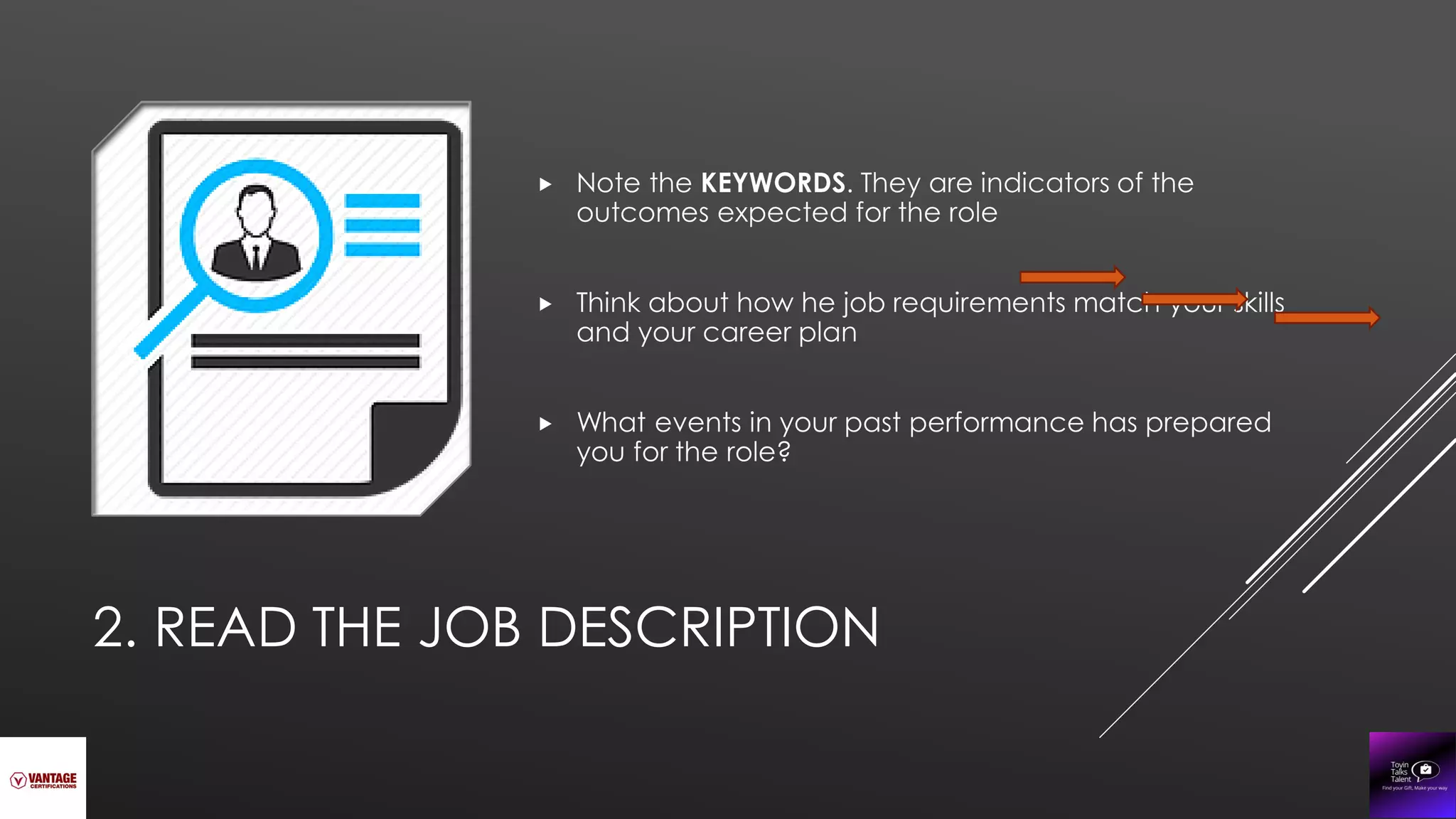 2. READ THE JOB DESCRIPTION
 