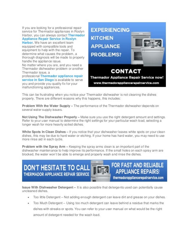 Reasons Your Thermador Dishwasher is Not Cleaning Correctly.pdf