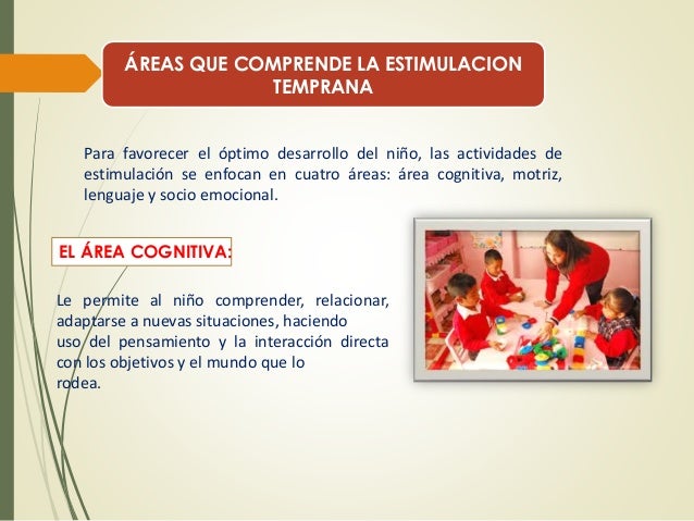 ÁREAS QUE COMPRENDE LA ESTIMULACION TEMPRANA