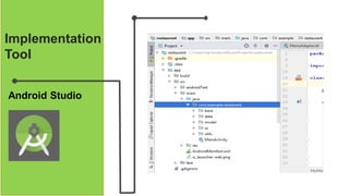 Implementation
Tool
Android Studio
 
