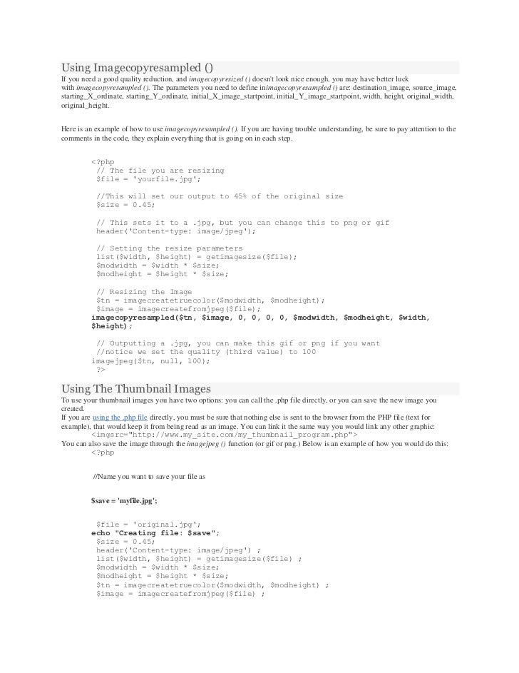 Reating Thumbnails With Php Using The Gd Library
