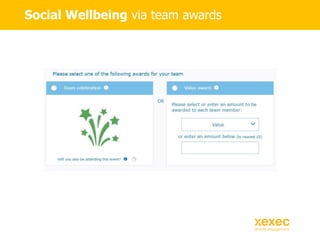 Social Wellbeing via team awards
 