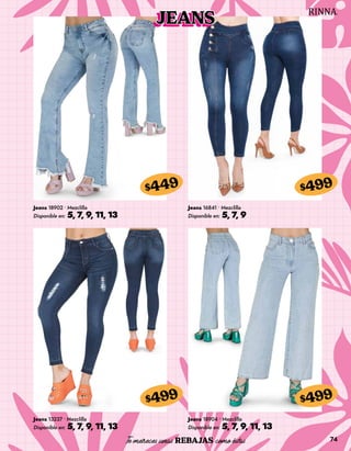 74
Jeans 18902 • Mezclilla
Disponible en: 5, 7, 9, 11, 13
$449
Jeans 13237 • Mezclilla
Disponible en: 5, 7, 9, 11, 13
$499
Jeans 16841 • Mezclilla
Disponible en: 5, 7, 9
$499
Jeans 18904 • Mezclilla
Disponible en: 5, 7, 9, 11, 13
$499
JEANS
 