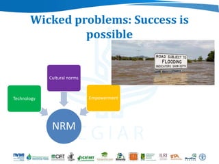 Rebalancing our food production systems: Sustainable Intensification through water, land and ecosystems lens