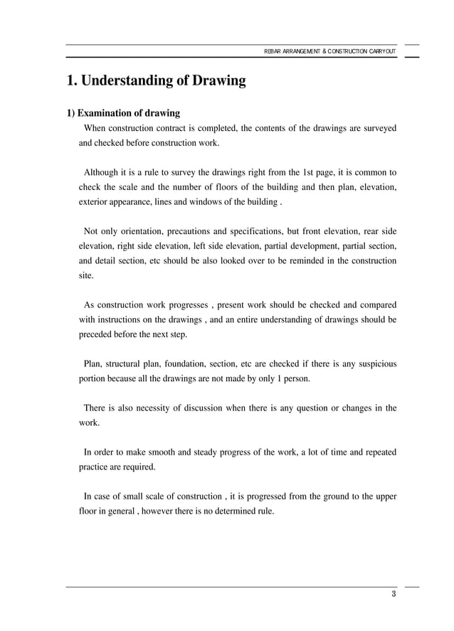 Rebar arrangement and construction carryout PDF