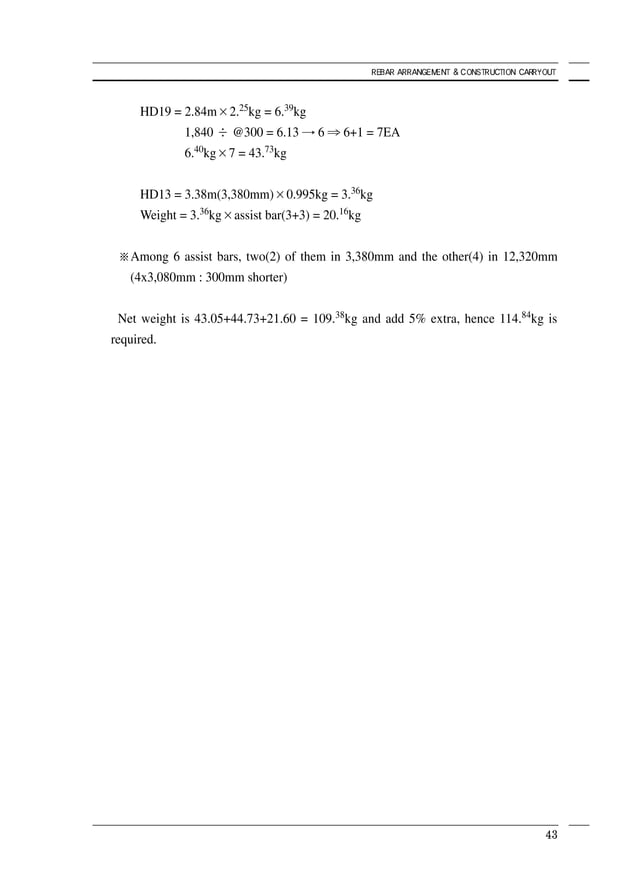 Rebar arrangement and construction carryout PDF