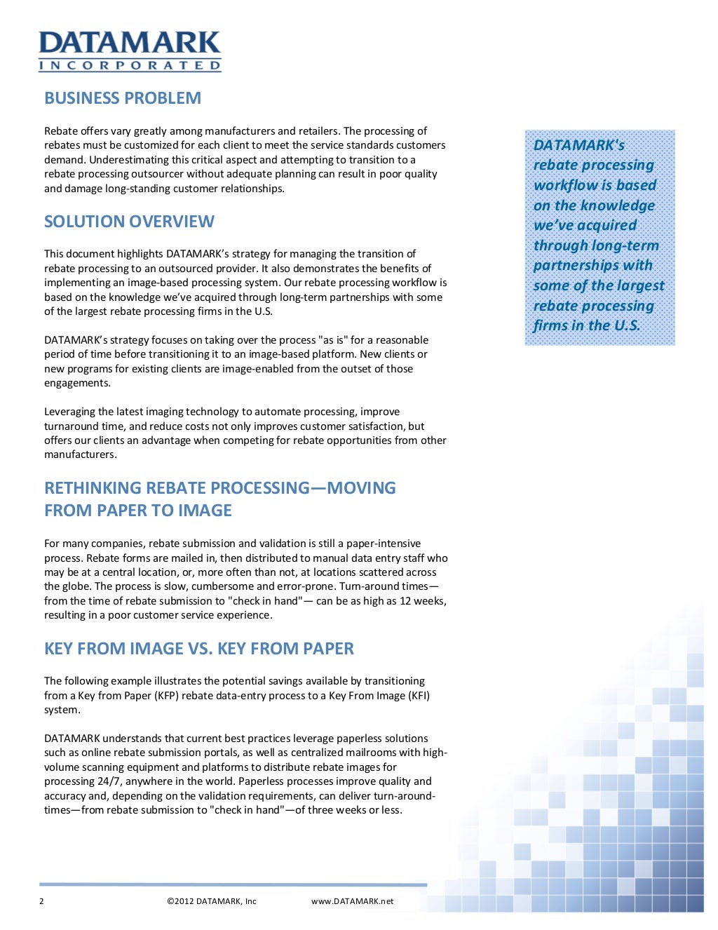 Outsourced Rebate Processing White Paper