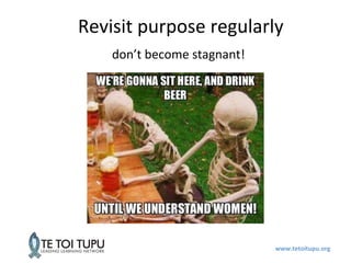www.tetoitupu.org
Revisit purpose regularly
don’t become stagnant!
 