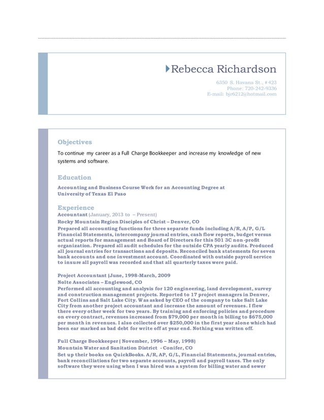 Rebecca r resume 2 | PDF