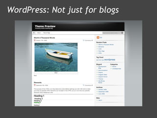 WordPress: Not just for blogs 