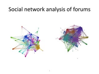 Social network analysis of forums
)
 