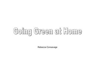 Rebecca Consavage Going Green at Home 