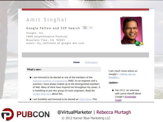 @VirtualMarketer | Rebecca Murtagh
 © 2012 Karner Blue Marketing LLC
 