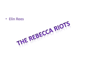 Elin Rees The rebecca riots 